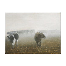 Cows in Corn Field Gallery Wrapped Canvas