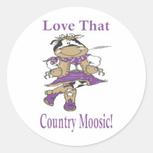 Cows: Love That Country Moosic! Round Stickers