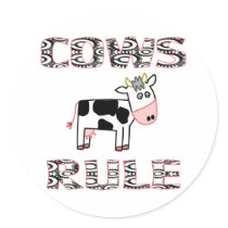 COWS RULE ROUND STICKERS