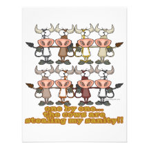 cows stealing my insanity humour cartoon personalized invitation