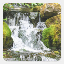 Coy Pond Waterfall Square Stickers
