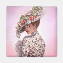 Coy Victorian Lady "Betty Lu" Magnet
