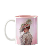 Coy Victorian Lady "Betty Lu" Mugs