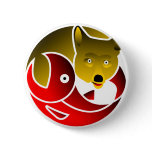 Coyote Frees Salmon Button