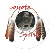 Coyote Spirit Round Sticker