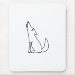Coyote wolf dog howling - fun ink line drawing art mouse pads