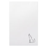 Coyote wolf dog howling - fun ink line drawing art stationery paper
