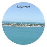 Cozumel Mexico Island, Blue Water Round Sticker