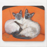 Cozy Couple Siamese Cat Mousepads