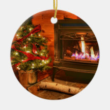 Cozy Fireplace Christmas Ornament