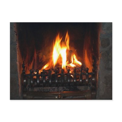 Cozy Fireplace Postcard by IrelandYes