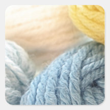Cozy Yarn Square Sticker
