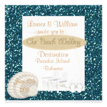 CR de TURQUOISE d'invitations de mariage de plage