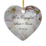 Crab Apple Blossoms Engagement Heart Ornament