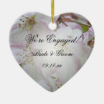 Crab Apple Blossoms Engagement Heart Ornament