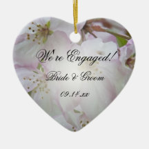 Crab Apple Blossoms Engagement Heart Ornament