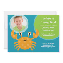 Crab Birthday Party Invitation