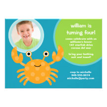 Crab Birthday Party Invitation