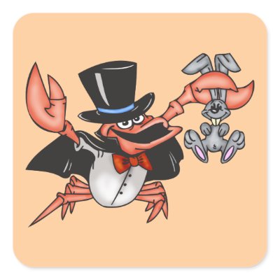 Crab Magician Square Sticker by sagart1952