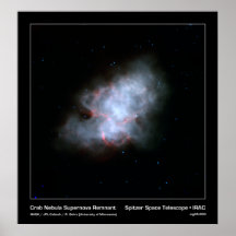 Crab Nebula Supernova Remnant – Spitzer Telescope Poster
