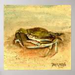 crab painting canvas art print