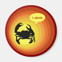 Crabby Crab says "I Pinch". Fridge Magnet