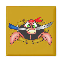 Crabby Pirate Magnets