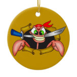 Crabby Pirate Christmas Ornaments