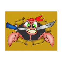 Crabby Pirate Post Card