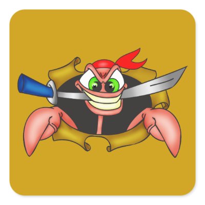 Crabby Pirate Sticker by sagart1952