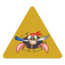 Crabby Pirate Triangle Stickers