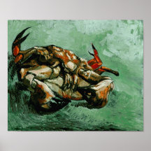 Crabe de Van Gogh sur ses beaux-arts (F605) arrièr Affiche
