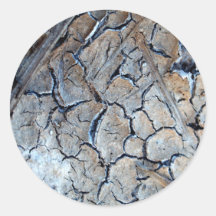 crack earth round sticker