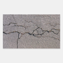 Crack in the ground in detail rectangular sticker