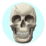 Cracked Skull Round Stickers