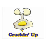 cracking up cracked egg post card