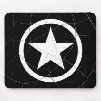 Crackled Black and White Army Star Mousepads