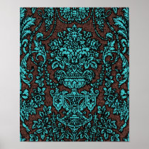 Crackled Victorian ~ Poster / Poster Damask Blue