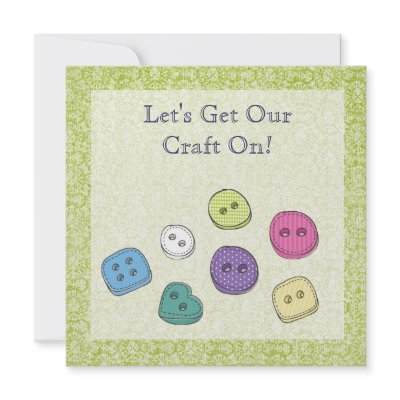 Craft Art Scrapbook Party Buttons Invite by Pip_Gerard