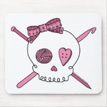 Craft Skull (Pink) Mouse Pads