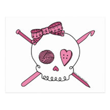 Craft Skull (Pink) Postcards