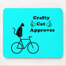 Crafty Cat Bike Mouse Pad