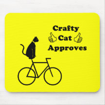 Crafty Cat Bike Mouse Pad
