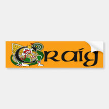 Craig Celtic Dragon Bumper Sticker