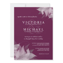 Cranberry Grape Floral Wedding Invitations