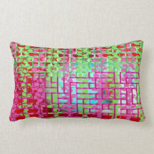 Cranberry Green Holiday Lumbar Pillow