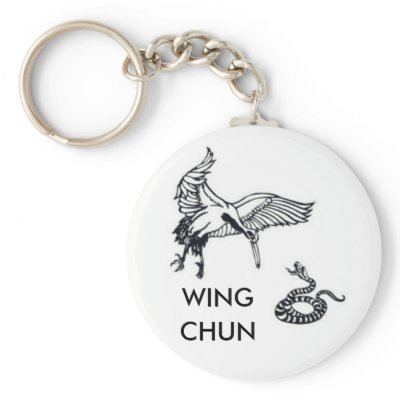 crane and snake, WING, CHUN Keychains by WingChunKungFu