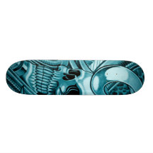 crâne bleu plateaux de skate