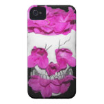 Crâne complètement des fleurs roses coques iPhone 4