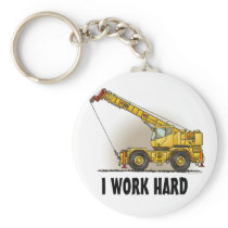 Crane Construction Equipment Key Chain I Work
